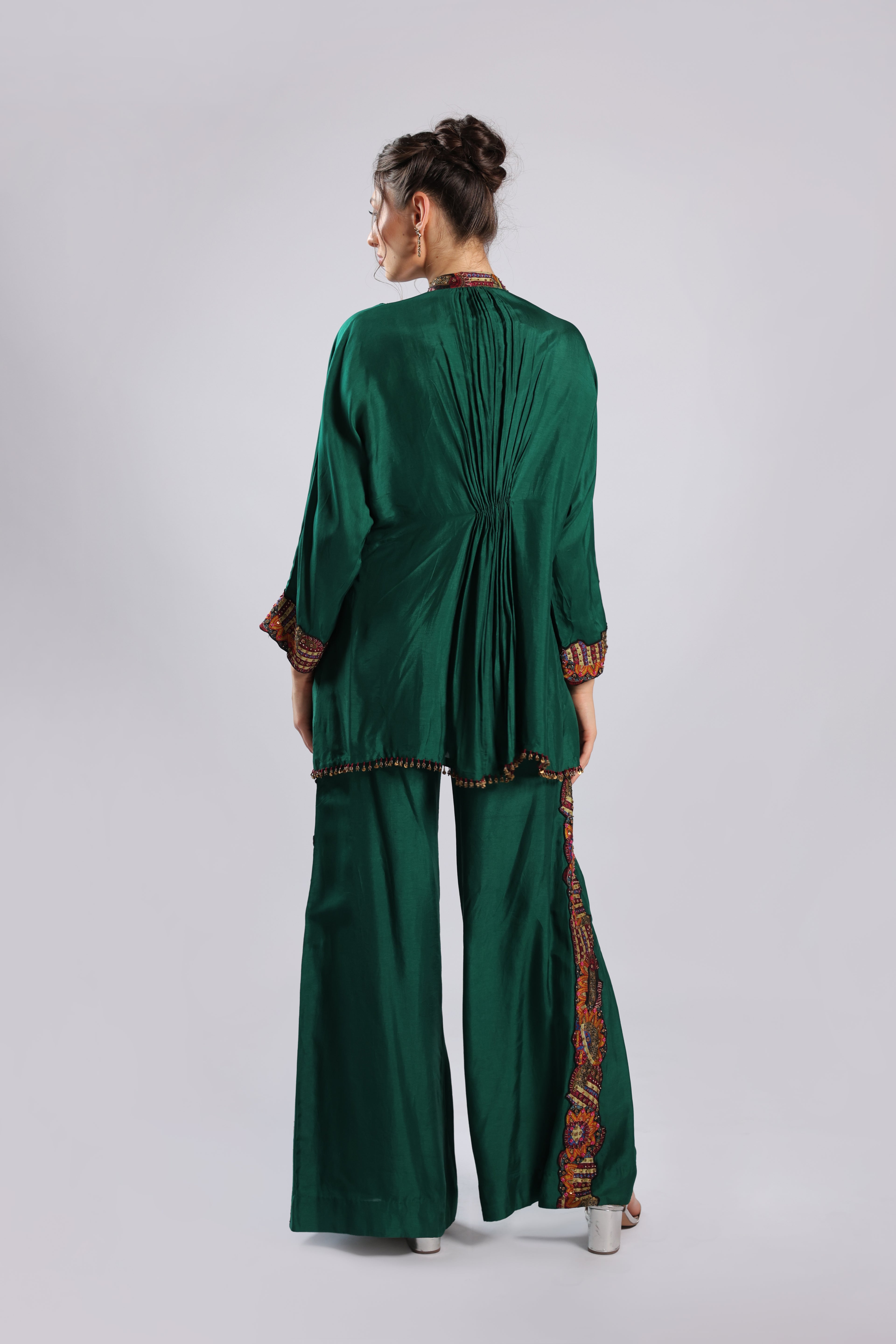 Emerald Green Crepe Rm Suit