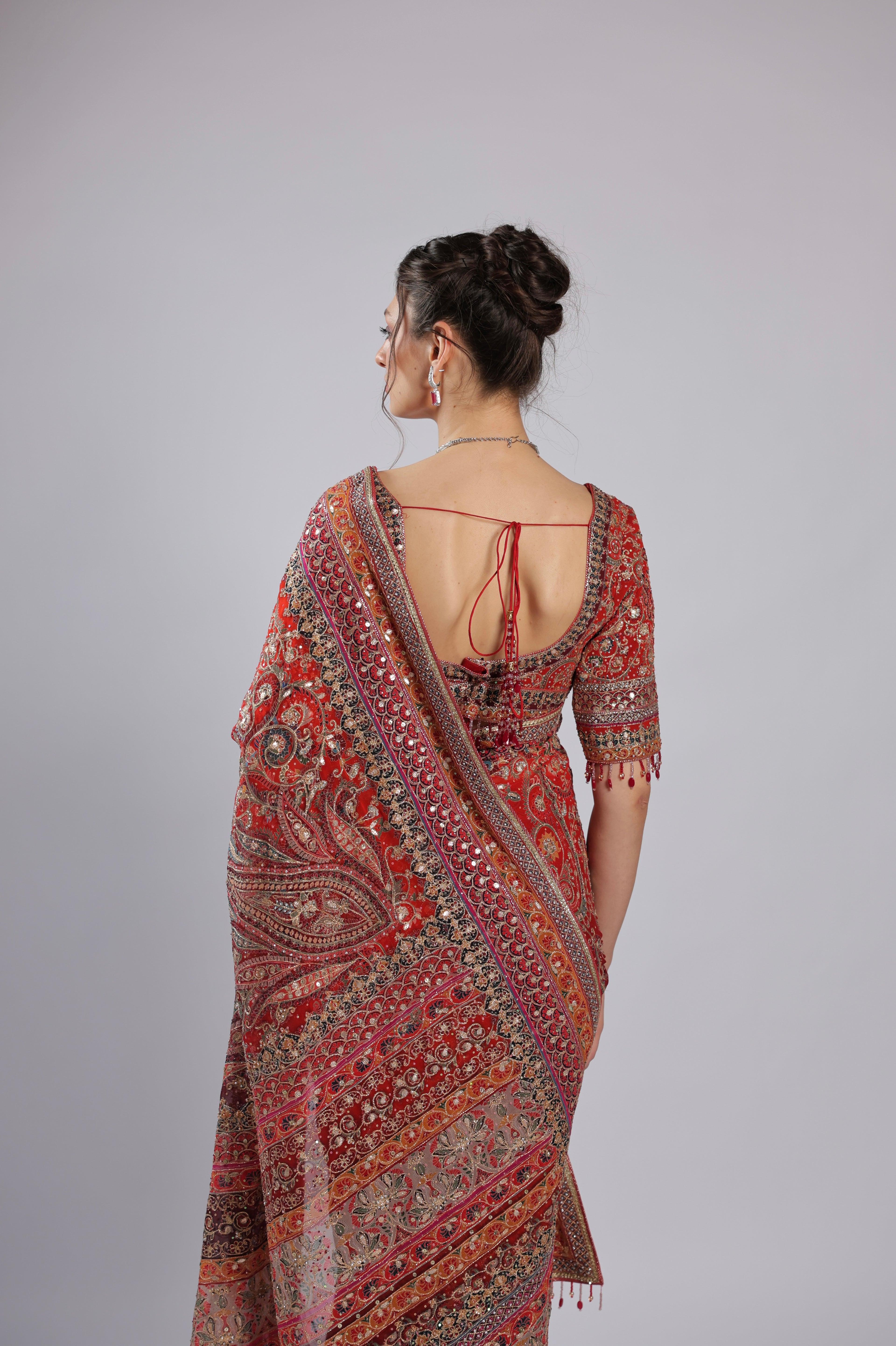 Red Georgette Saree