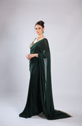 Emerald Green Lycra Drape Saree