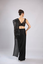Black Lycra Drape Saree