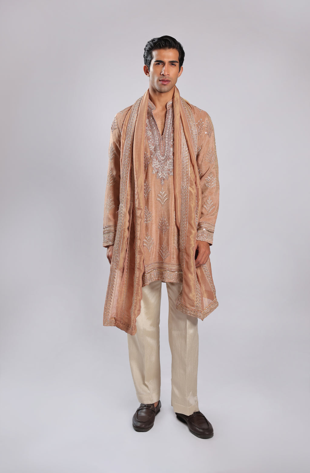 Peach Georgette Kurta Set