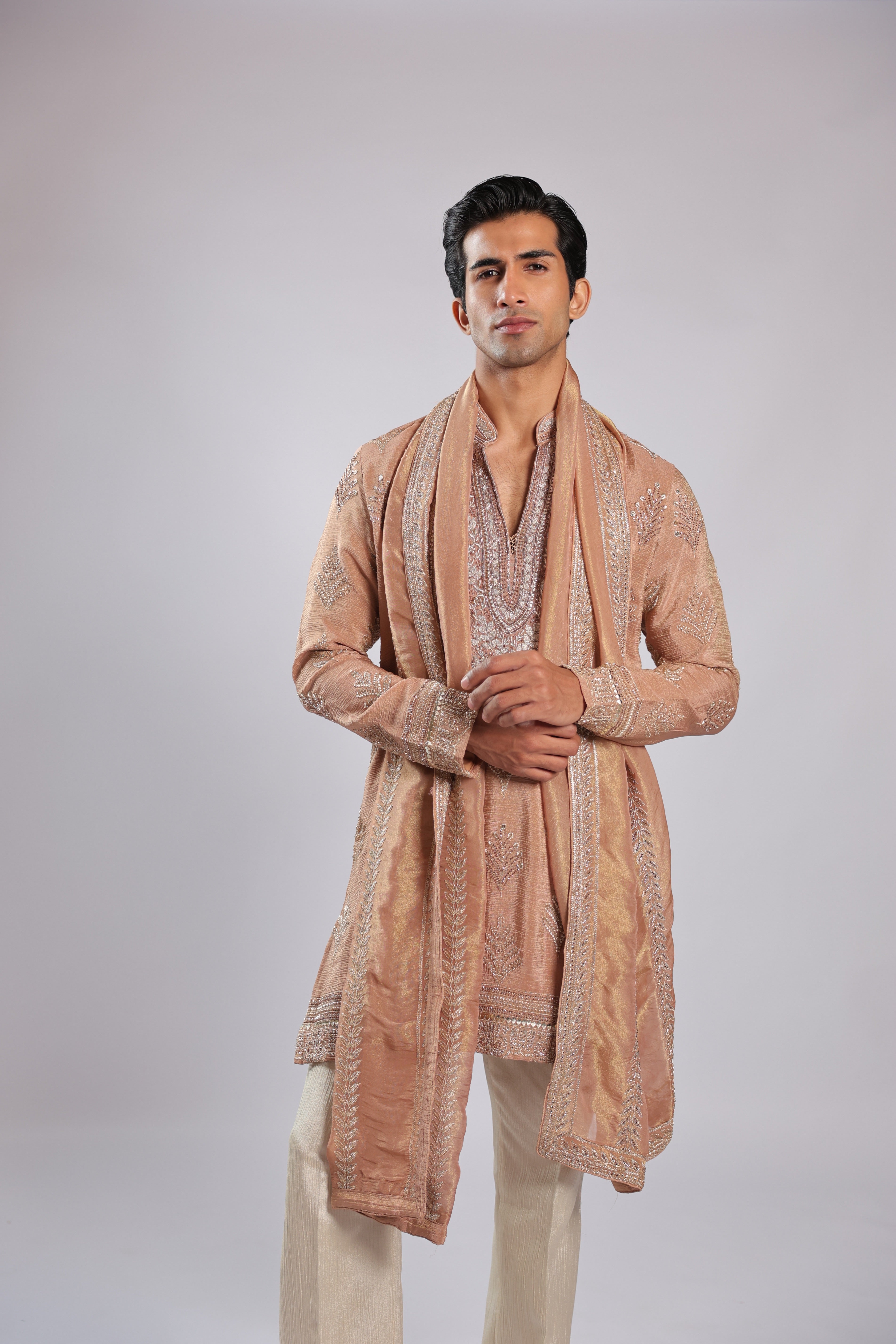 Peach Georgette Kurta Set