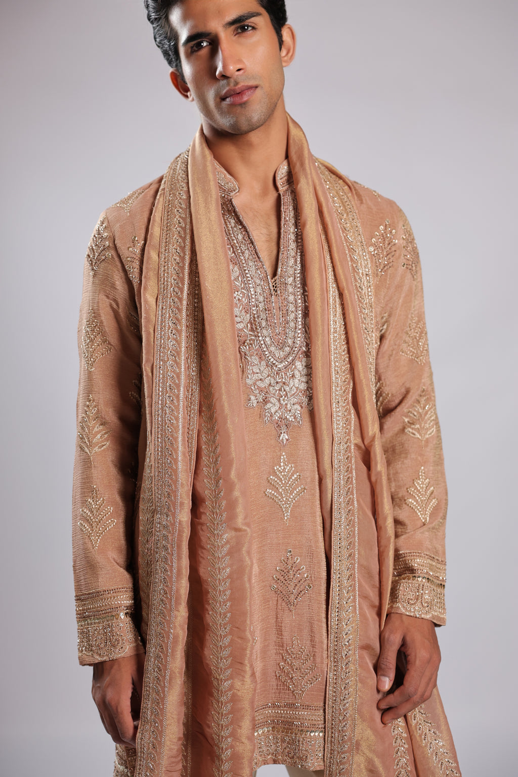 Peach Georgette Kurta Set
