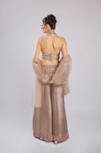 Rose Gold Tissue Silk Rm Plazo Suit