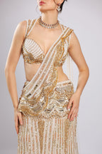 Gold Net Lehenga Choli