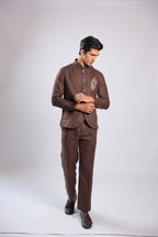 Brown Linen Kurta Set