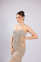 Cream Net Gown