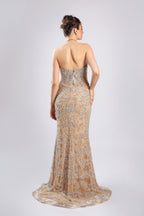 Cream Net Gown