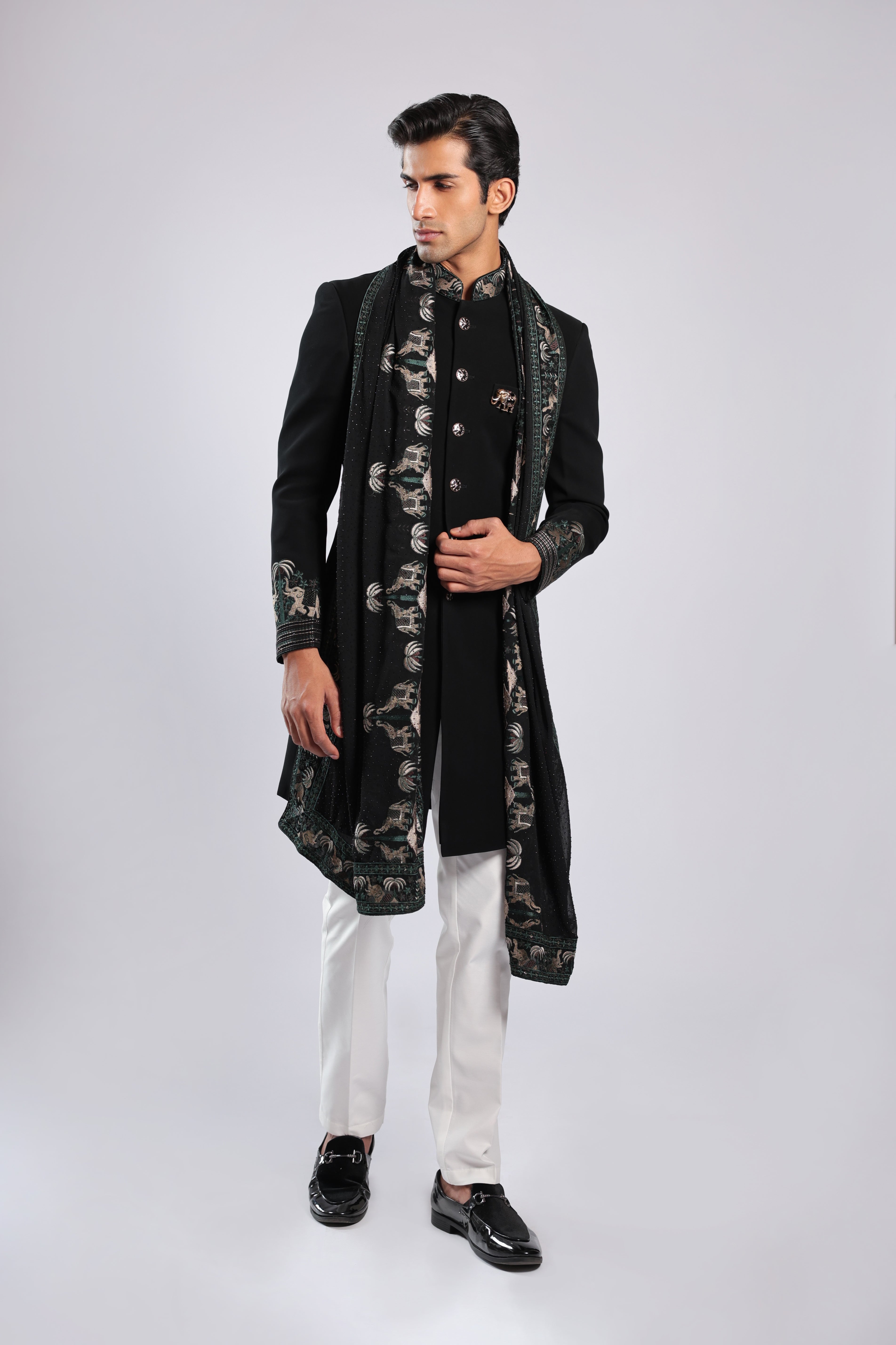 Black Japanese Faric Indo Set