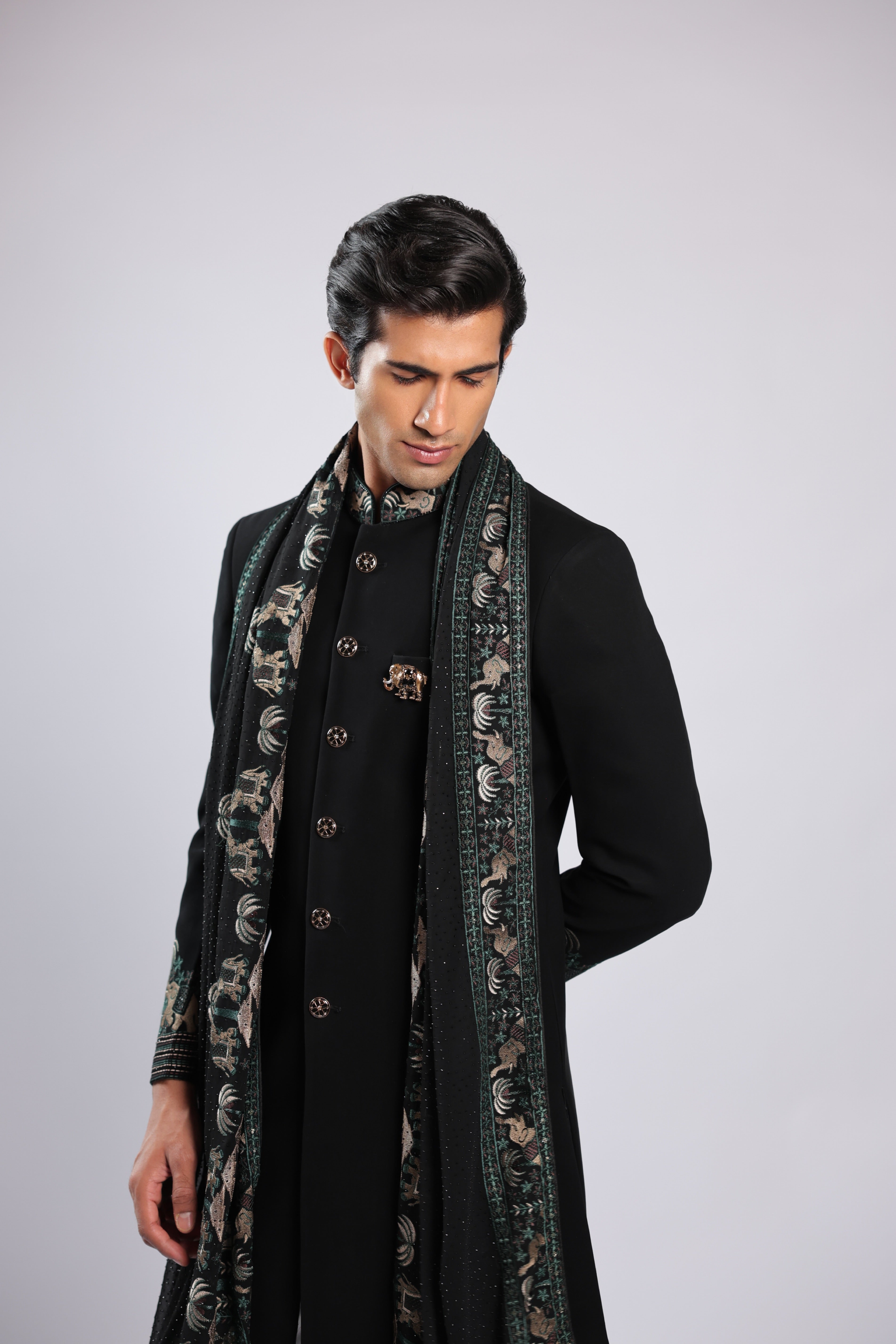 Black Japanese Faric Indo Set