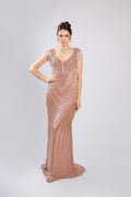 Peach Net Gown
