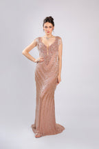 Peach Net Gown