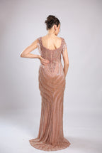 Peach Net Gown