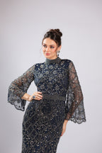 Navy Blue Net Gown