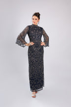Navy Blue Net Gown