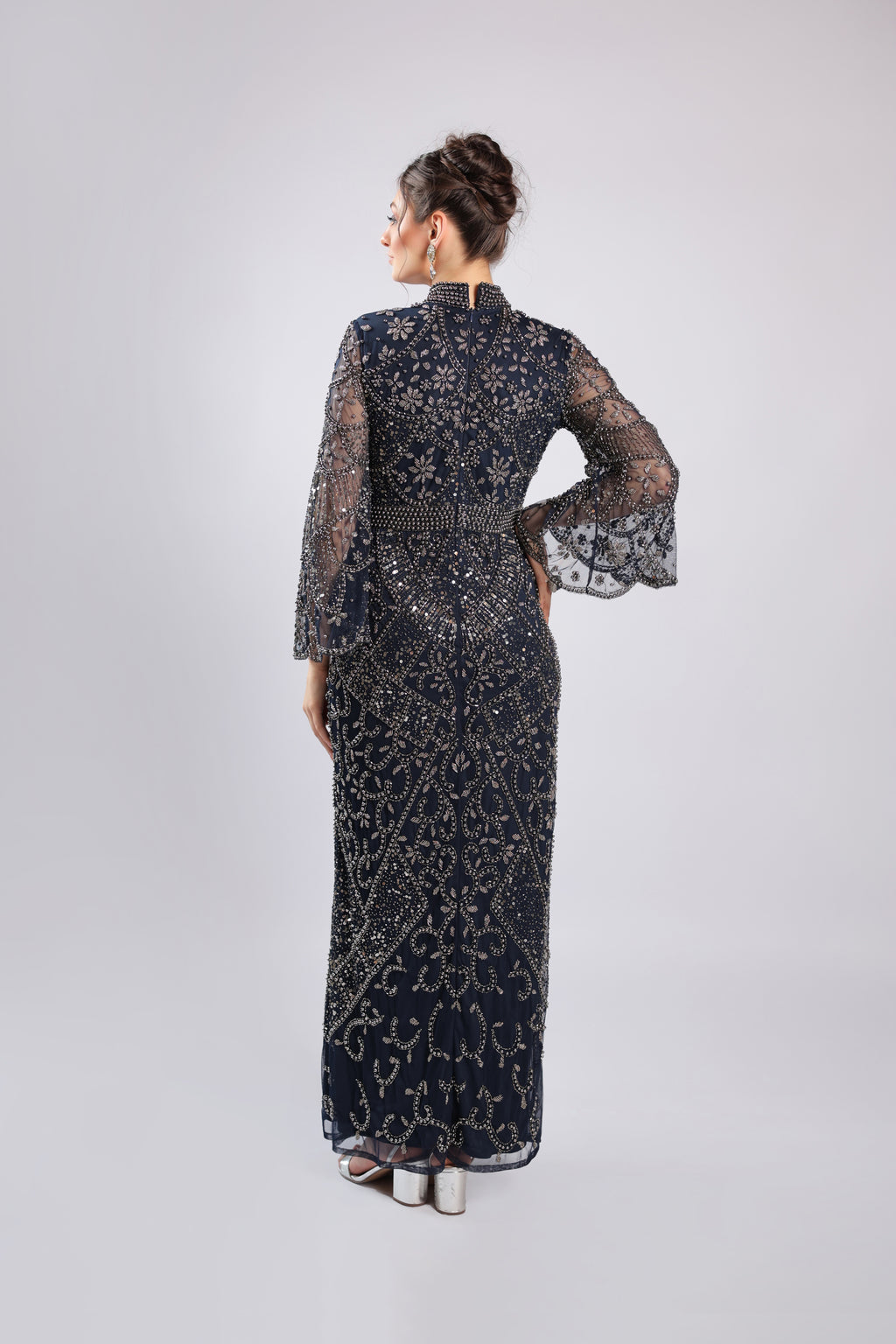 Navy Blue Net Gown