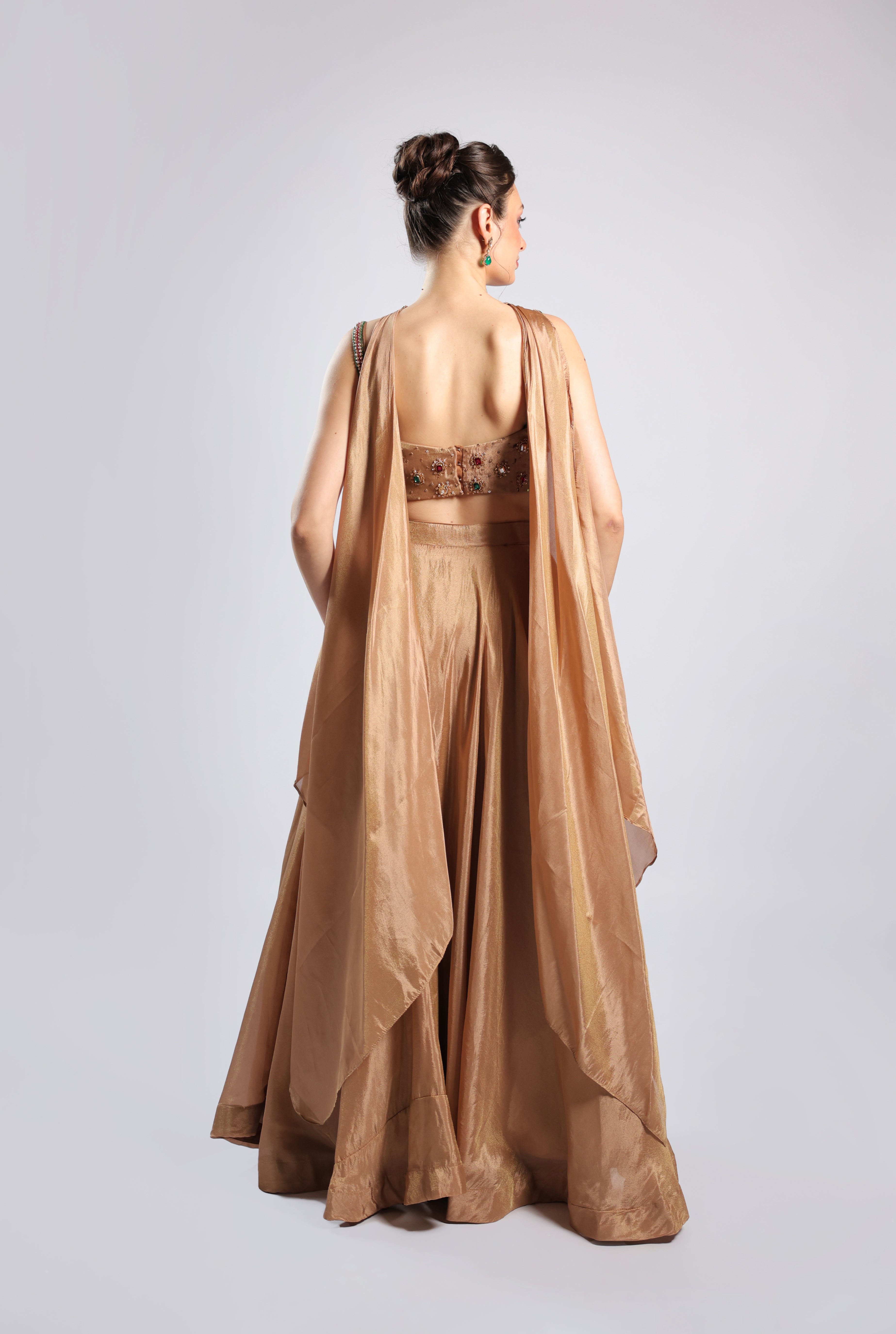 Gold Tissue Lehenga Choli