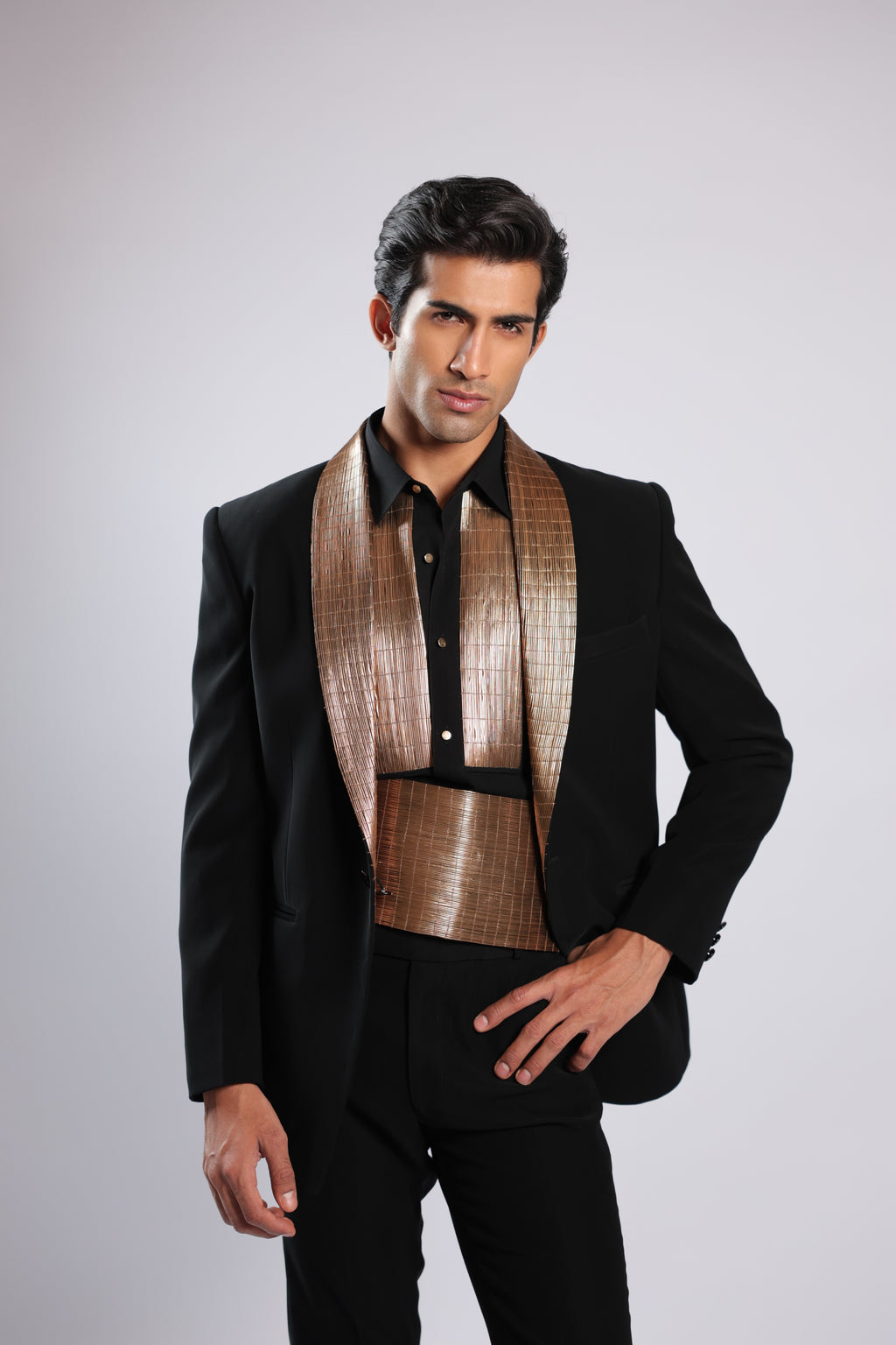 Black Japanese Faric Coat Pant by Karma