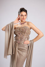 Golden Shimmer Lycra Lehenga Choli