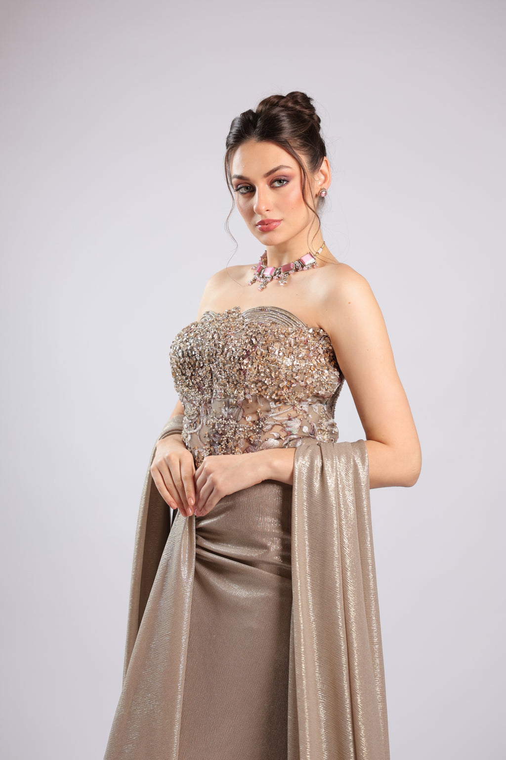 Golden Shimmer Lycra Lehenga Choli