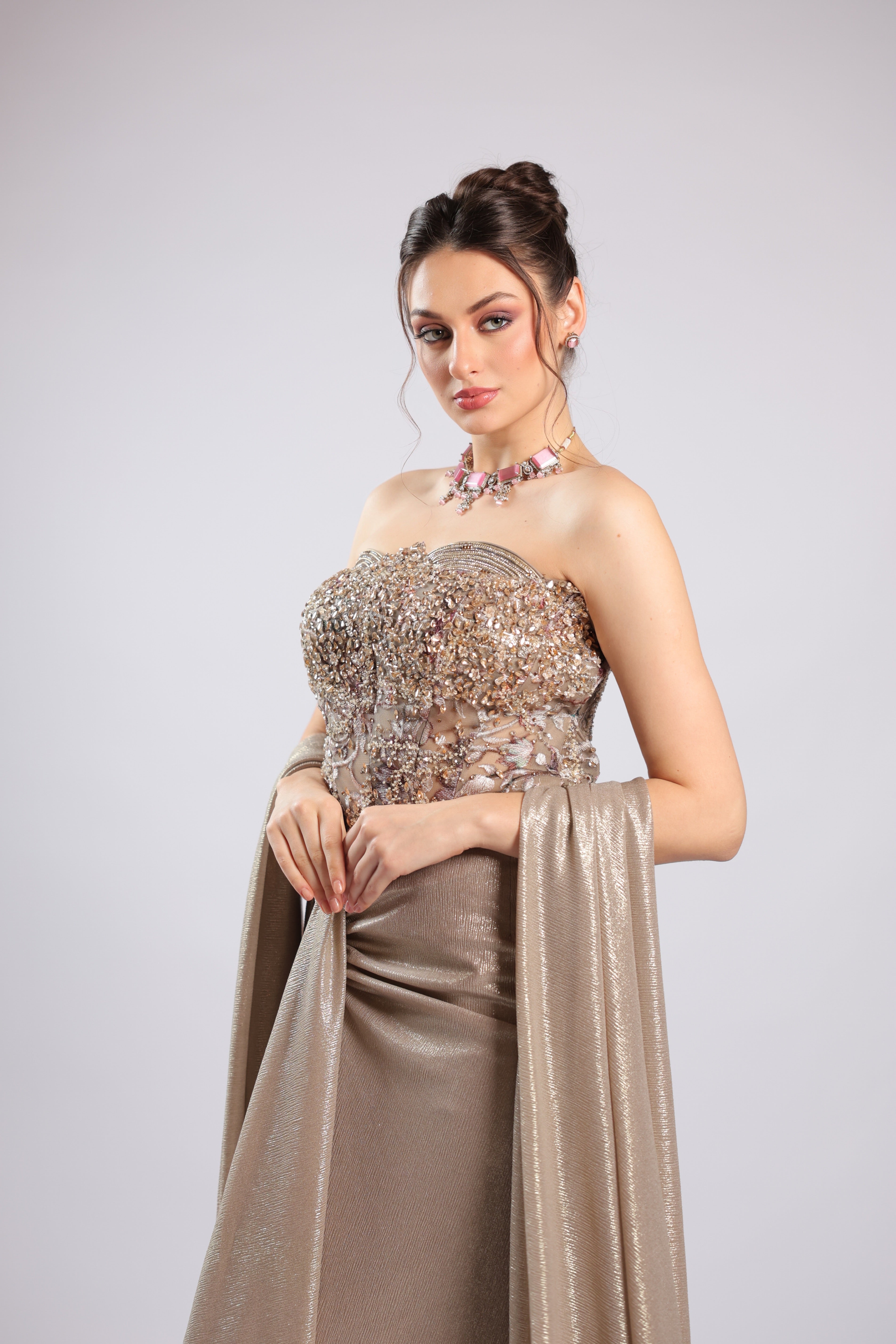 Golden Shimmer Lycra Lehenga Choli