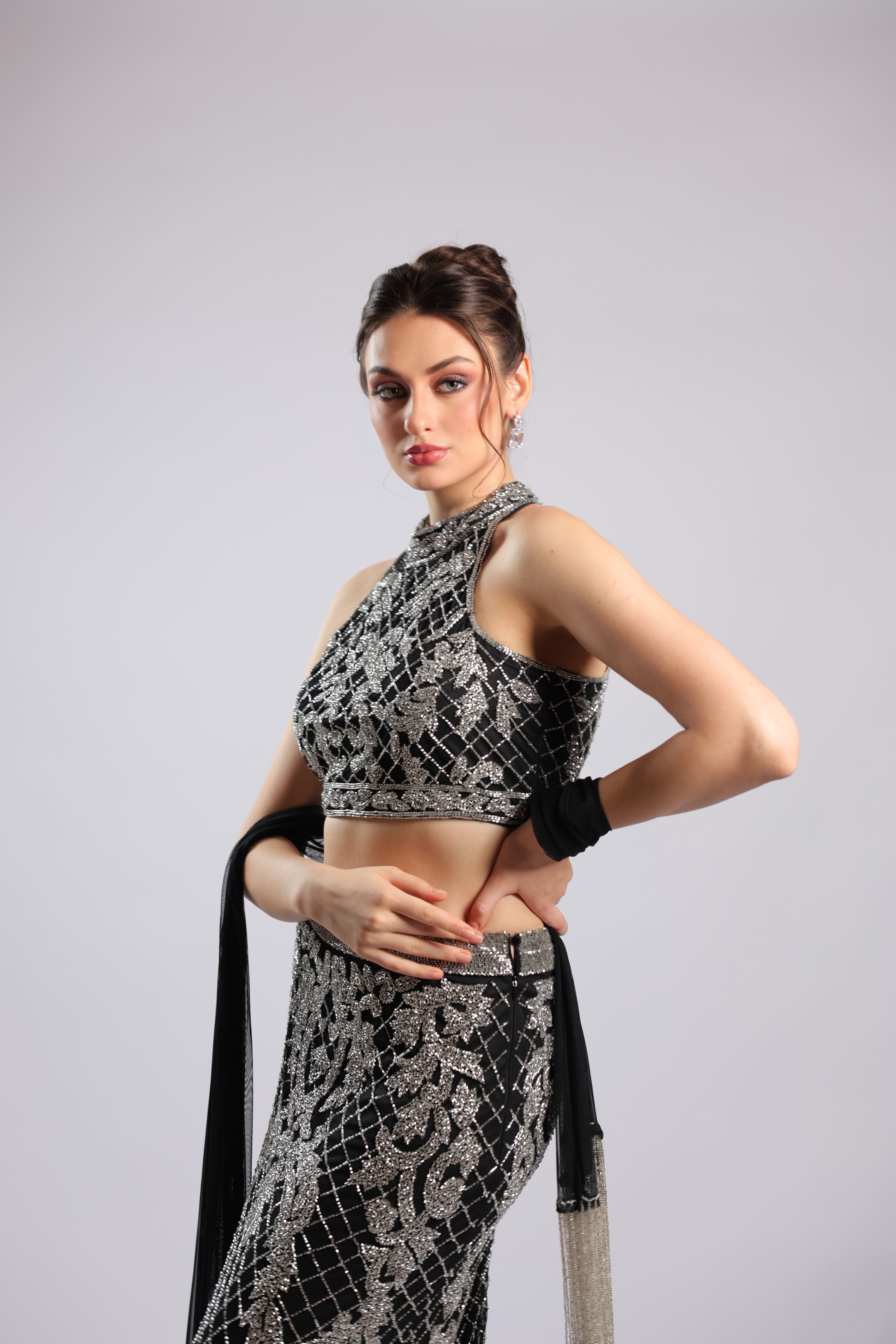 Black Net Lehenga Choli