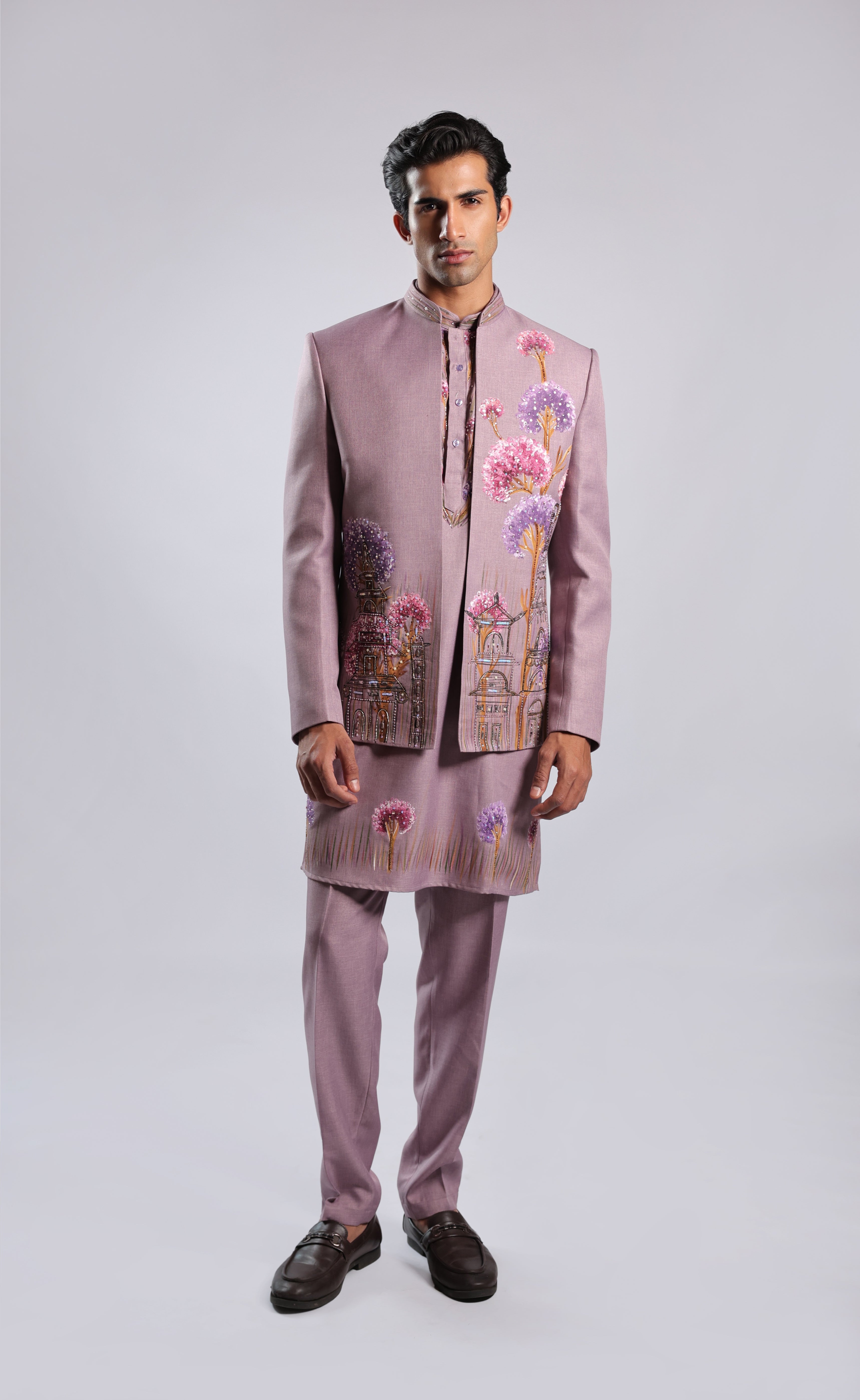 Dusty Mauve Cotton Indo Set