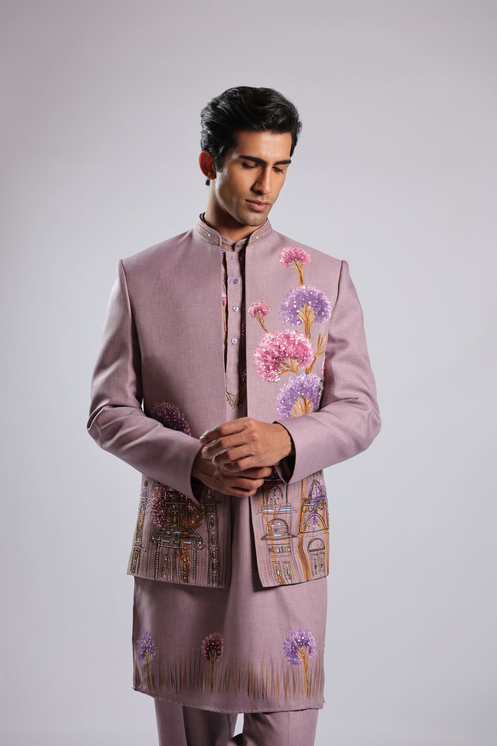 Dusty Mauve Cotton Indo Set
