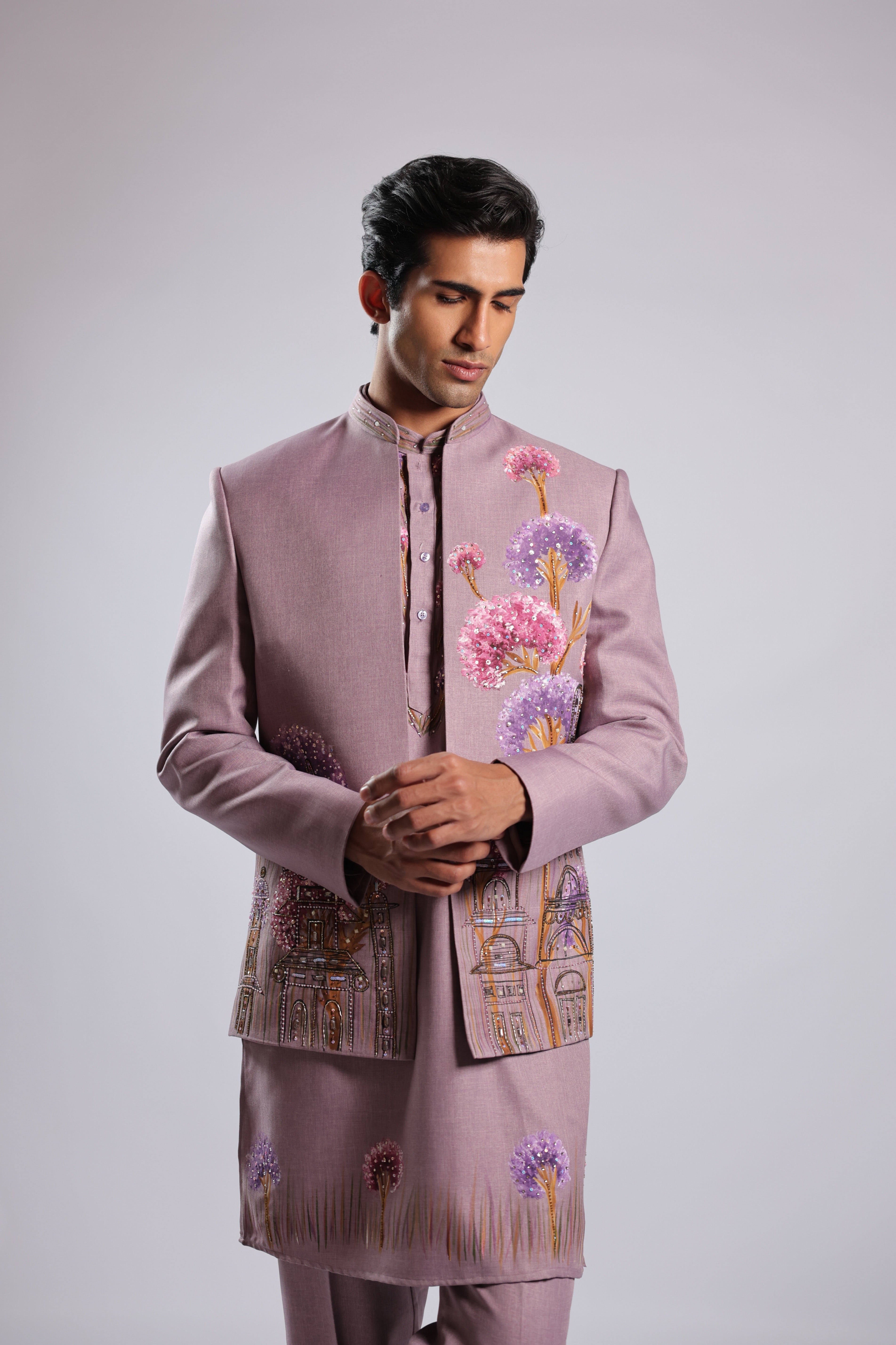 Dusty Mauve Cotton Indo Set