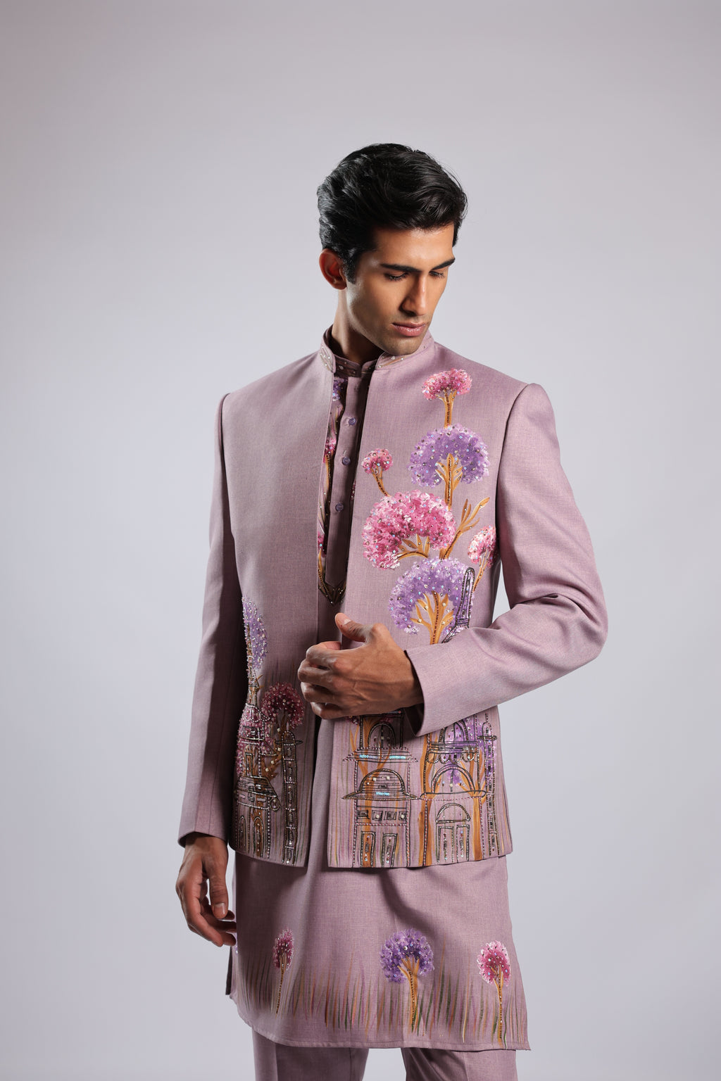 Dusty Mauve Cotton Indo Set