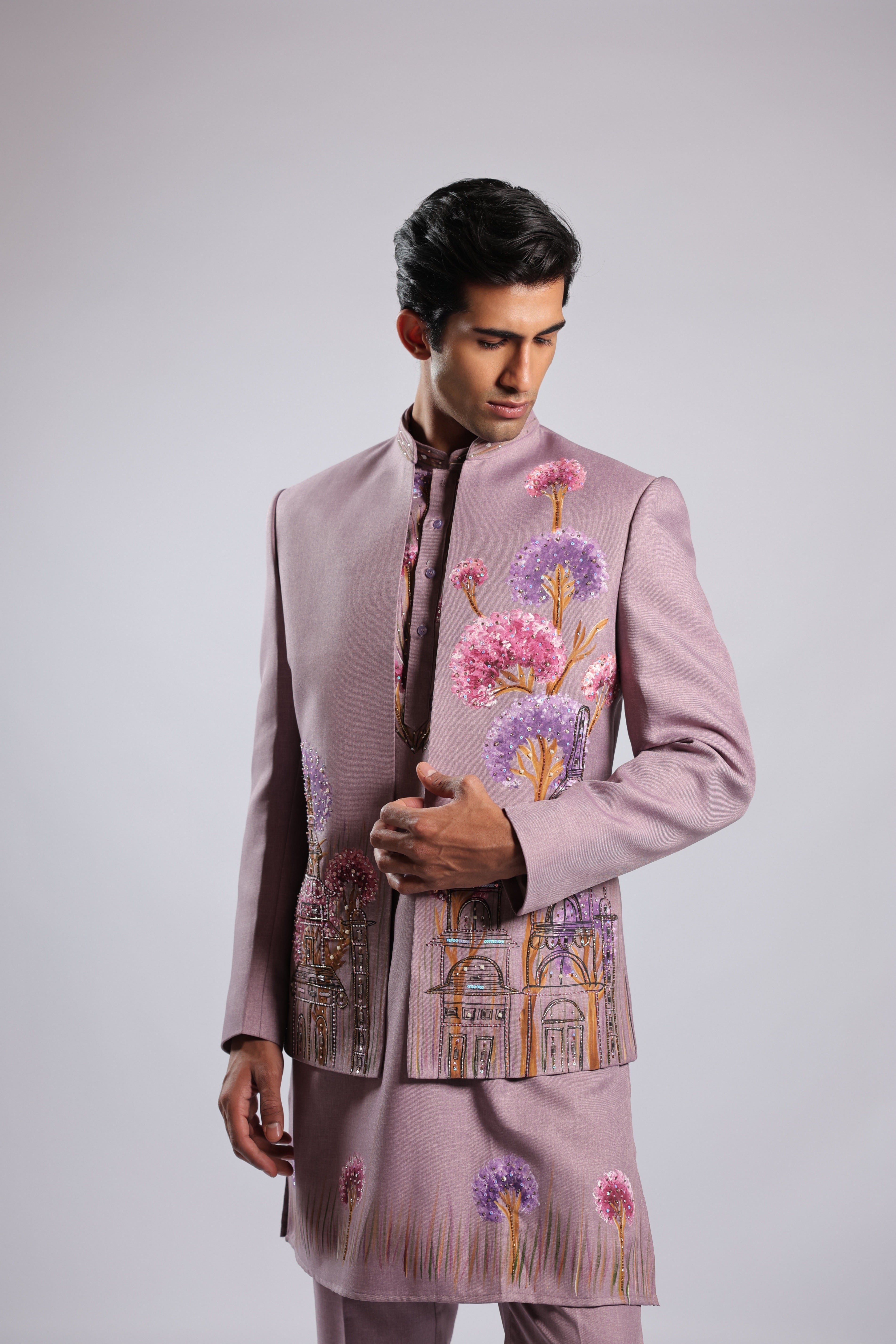 Dusty Mauve Cotton Indo Set