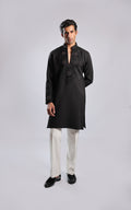 Black Sunburst Sequin, Bead & Cutdana Kurta Set
