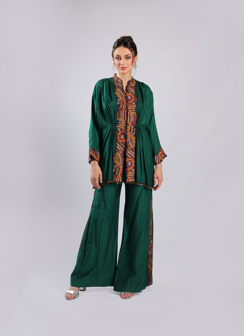 Emerald Green Crepe Rm Suit