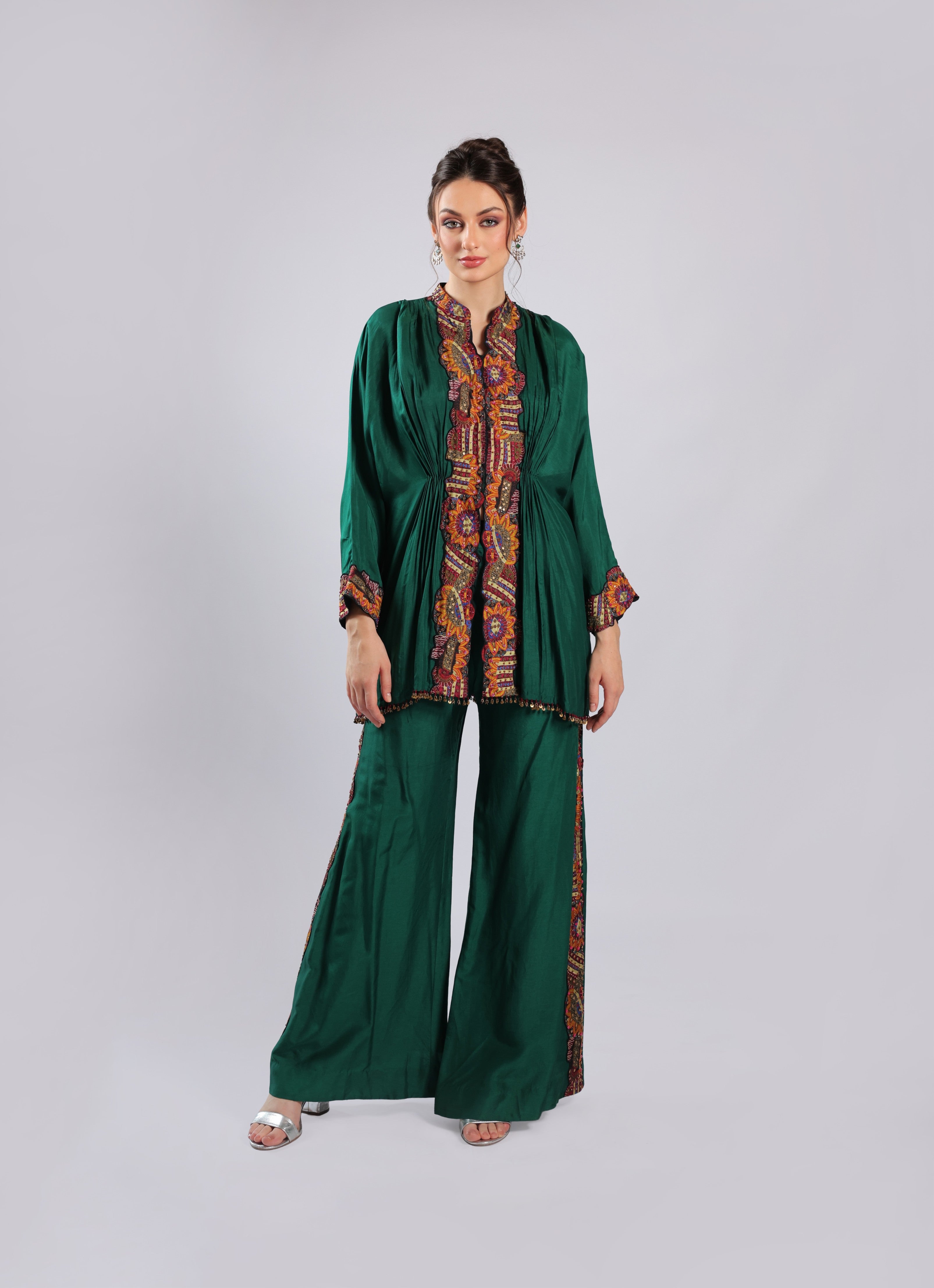 Emerald Green Crepe Rm Suit