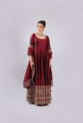 Mahroon Tafta Silk Rm Suit