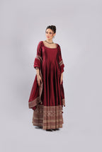 Mahroon Tafta Silk Rm Suit