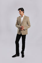 Beige Cotton Blend Blazer