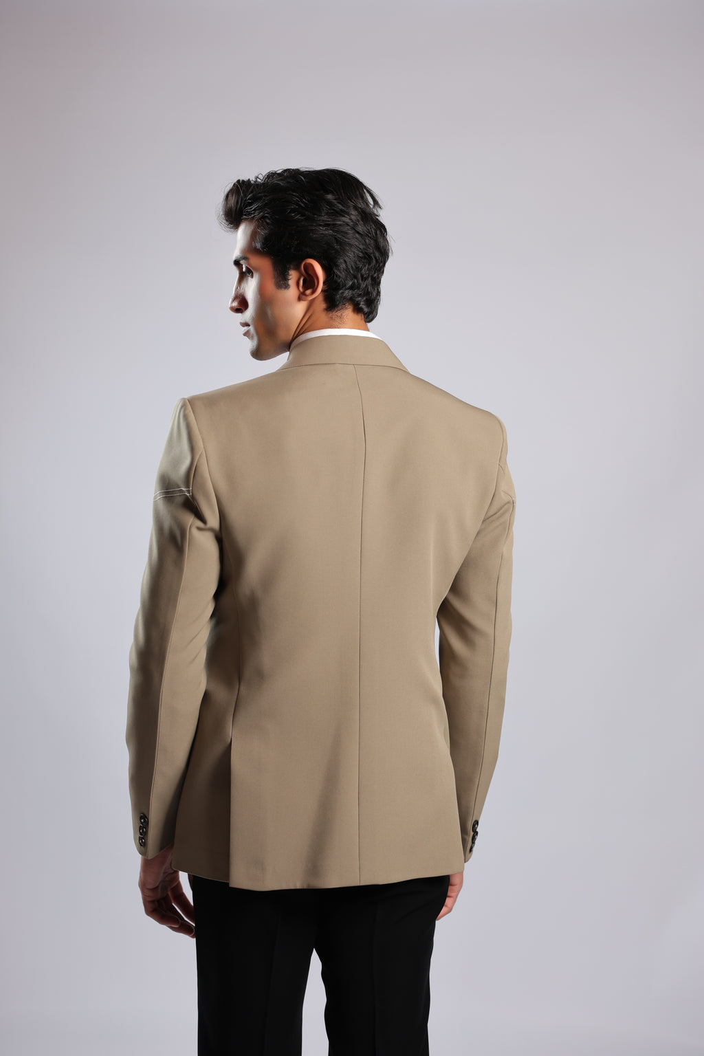 Beige Cotton Blend Blazer