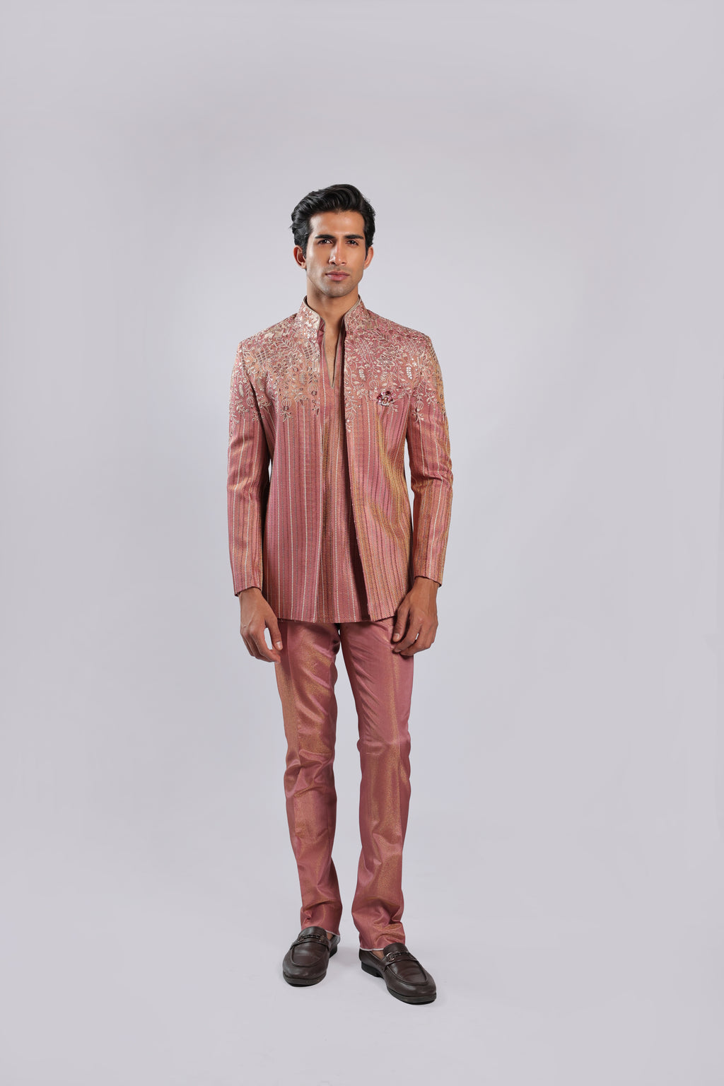 Onion Pink Cotton Silk Indo Set