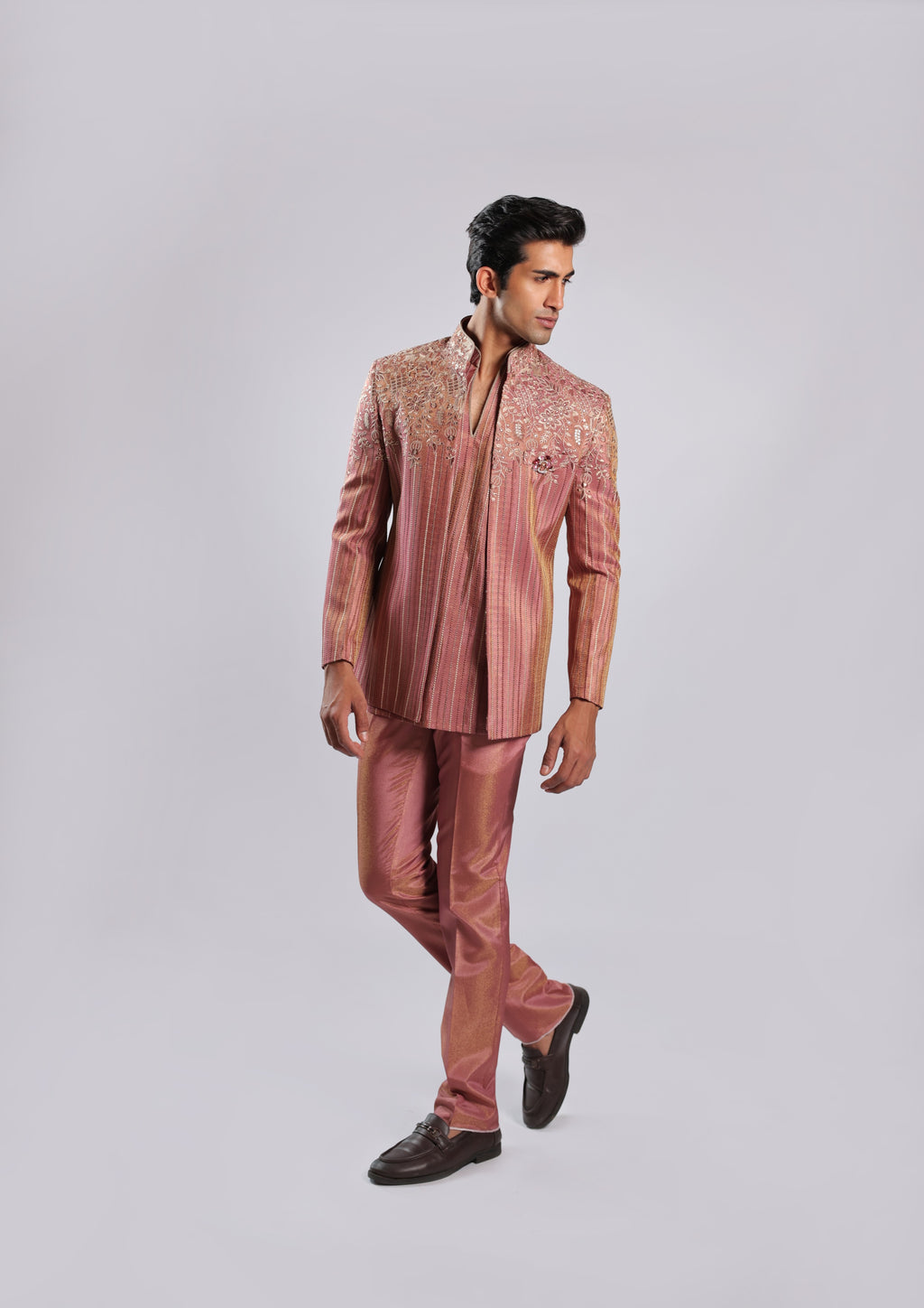 Onion Pink Cotton Silk Indo Set