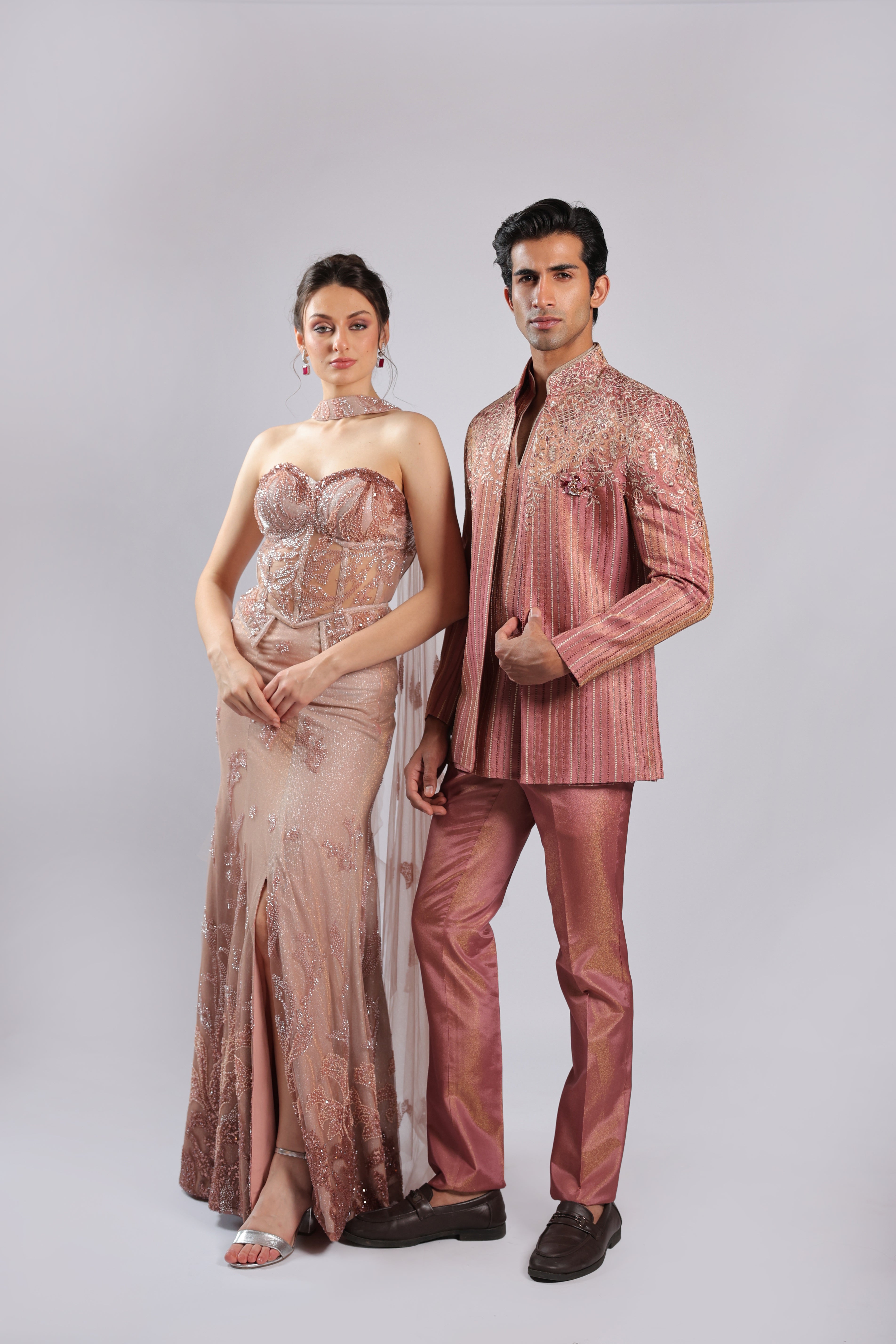 Peach Net Lehenga Choli