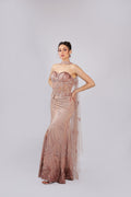 Peach Net Lehenga Choli