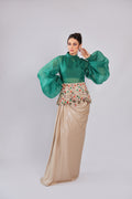 Green Lycra Rm Plazo Suit