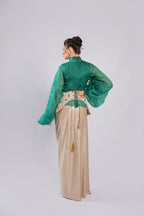 Green Lycra Rm Plazo Suit