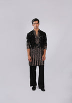 Black Velvet Heavy Sequin, Cutdana & Bead Kurta Set