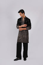 Black Velvet Heavy Sequin, Cutdana & Bead Kurta Set