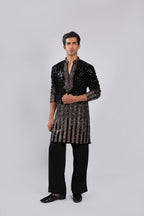 Black Velvet Heavy Sequin, Cutdana & Bead Kurta Set