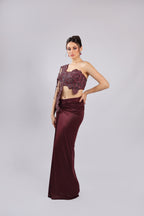 Mahroon Lycra Rm Saree
