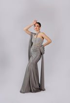 Grey Lycra Lehenga Choli
