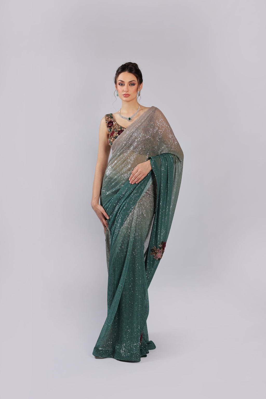 Green Lycra Saree